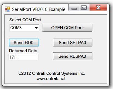 RS232 Port Programming Example