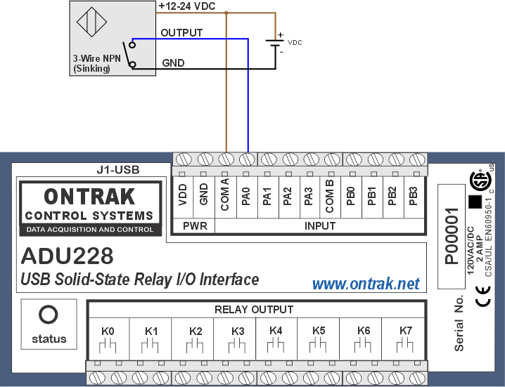 3-Wire NPN proximity switch wiring to isolated digital inputs on PLC