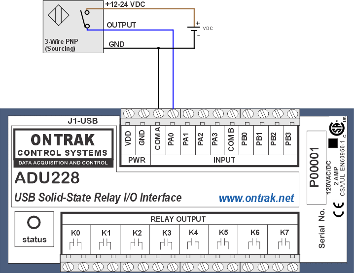 3-Wire PNP proximity switch wiring to isolated digital inputs on PLC