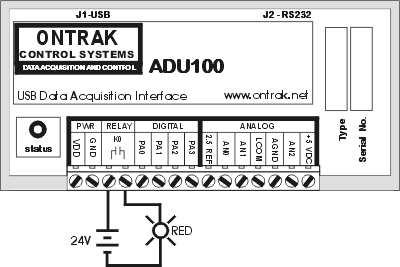 ADU100 Contact Output Connection Diagram