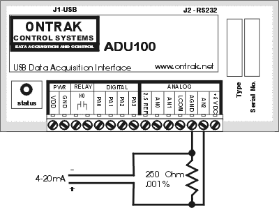 ADU100 4-20mA Connection Diagram #2
