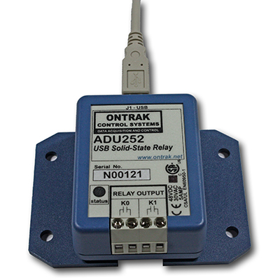 ADU252 2-channel Solid-State USB Relay I/O Interface module ( 5-Amp.)