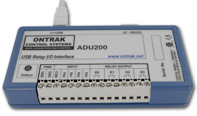 ADU200 USB to Relay I/O Interface Module