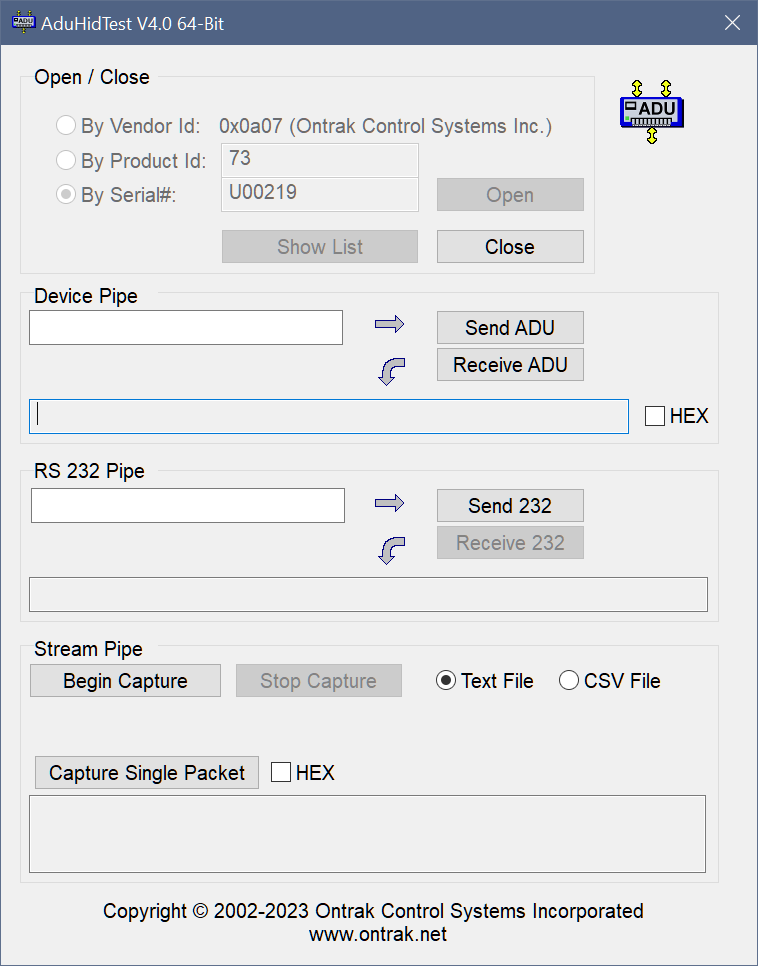 ADU73 Voltage Input to USB Connected