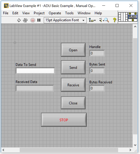 LabVIEW USB Programming example VI