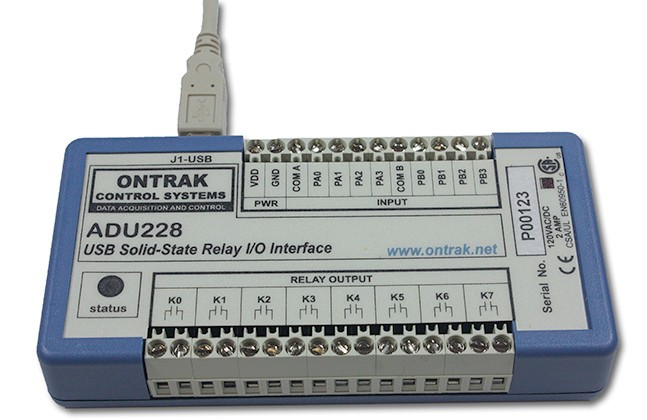 USB Solid-State Relay DAQ I/O Interface (2 Amp)