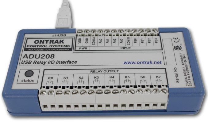 ADU208 CSA/UL Certified USB Relay I/O Module