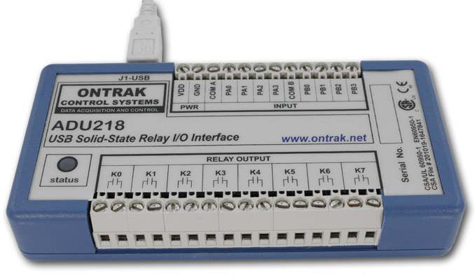 ADU218 USB to Solid-State Relay I/O Interface module
